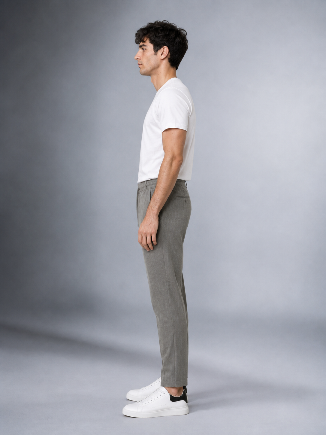 Dokuma Kumaş Çizgili Jogger Pantolon E1101-B