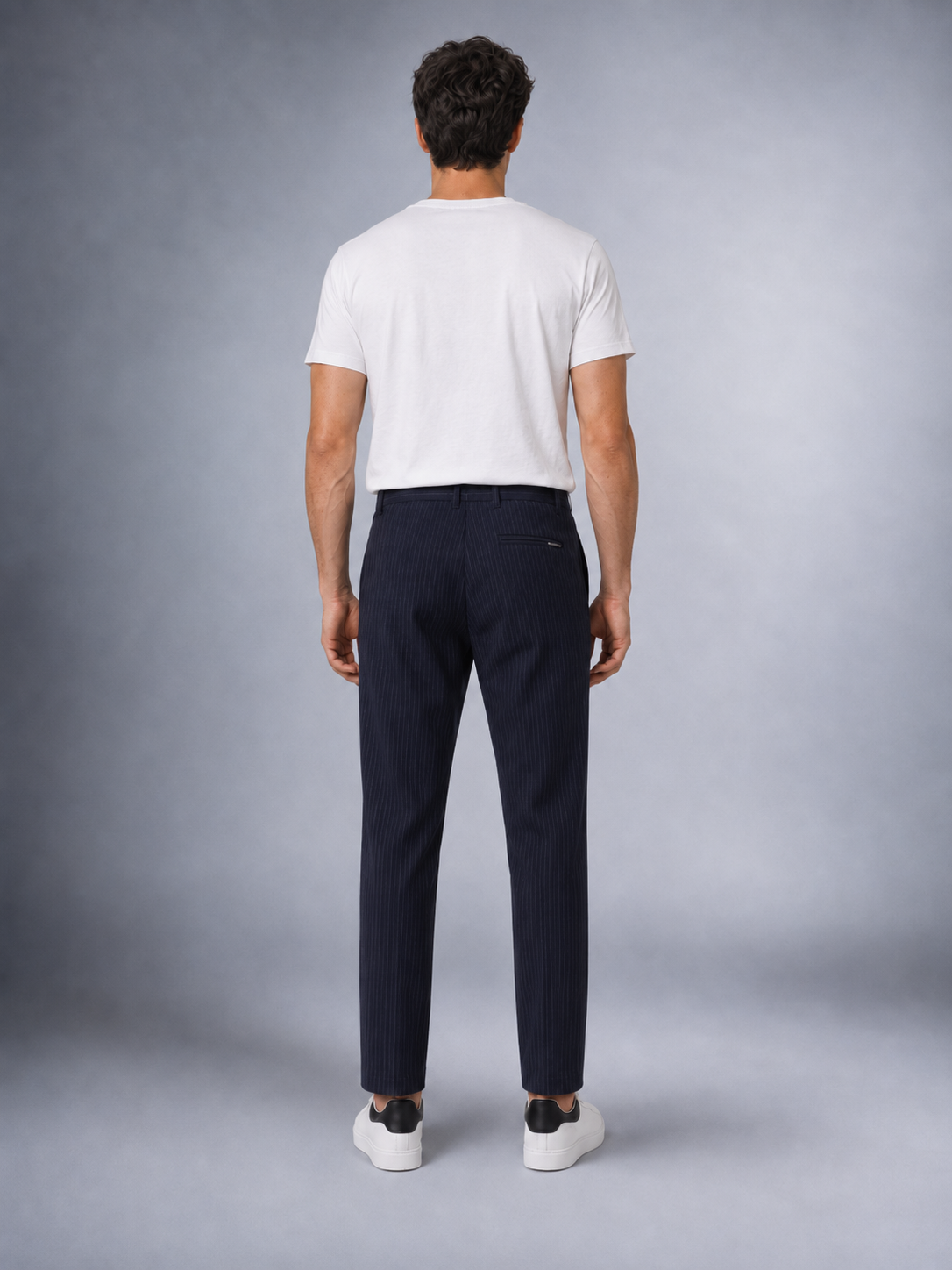 Dokuma Kumaş Çizgili Jogger Pantolon E1101-B