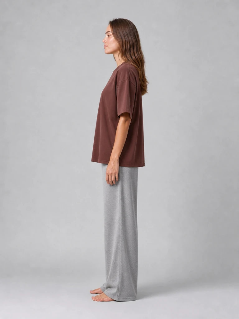 Kaliteli Modal Kumaş T-shirt Basic Oversiz Baskısız Siyah T-shirt (UNİSEX) (E0303)