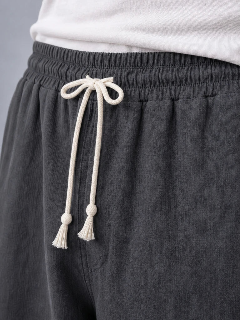 Müslin Görünümlü Baggy Pantolon Bol Kesim Rahat Günlük Pantolon (UNİSEX) (E10065)