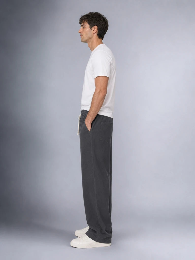 Müslin Görünümlü Baggy Pantolon Bol Kesim Rahat Günlük Pantolon (UNİSEX) (E10065)