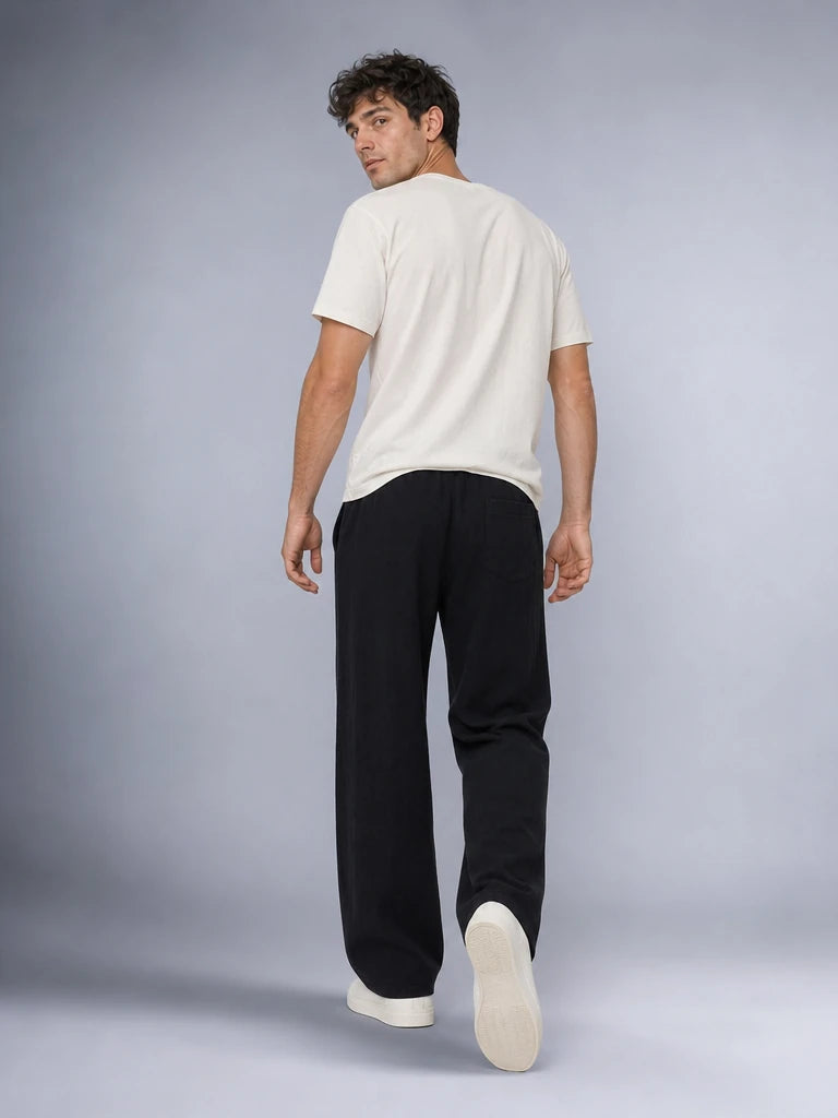 Müslin Görünümlü Baggy Pantolon Bol Kesim Rahat Günlük Pantolon (UNİSEX) (E10065)