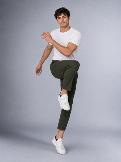 Dokuma Kumaş Çizgili Jogger  Pantolon E1101-B