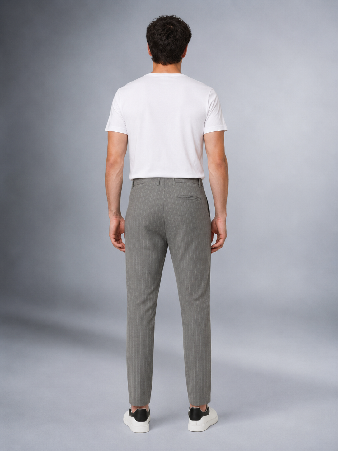 Dokuma Kumaş Çizgili Jogger  Pantolon E1101-B