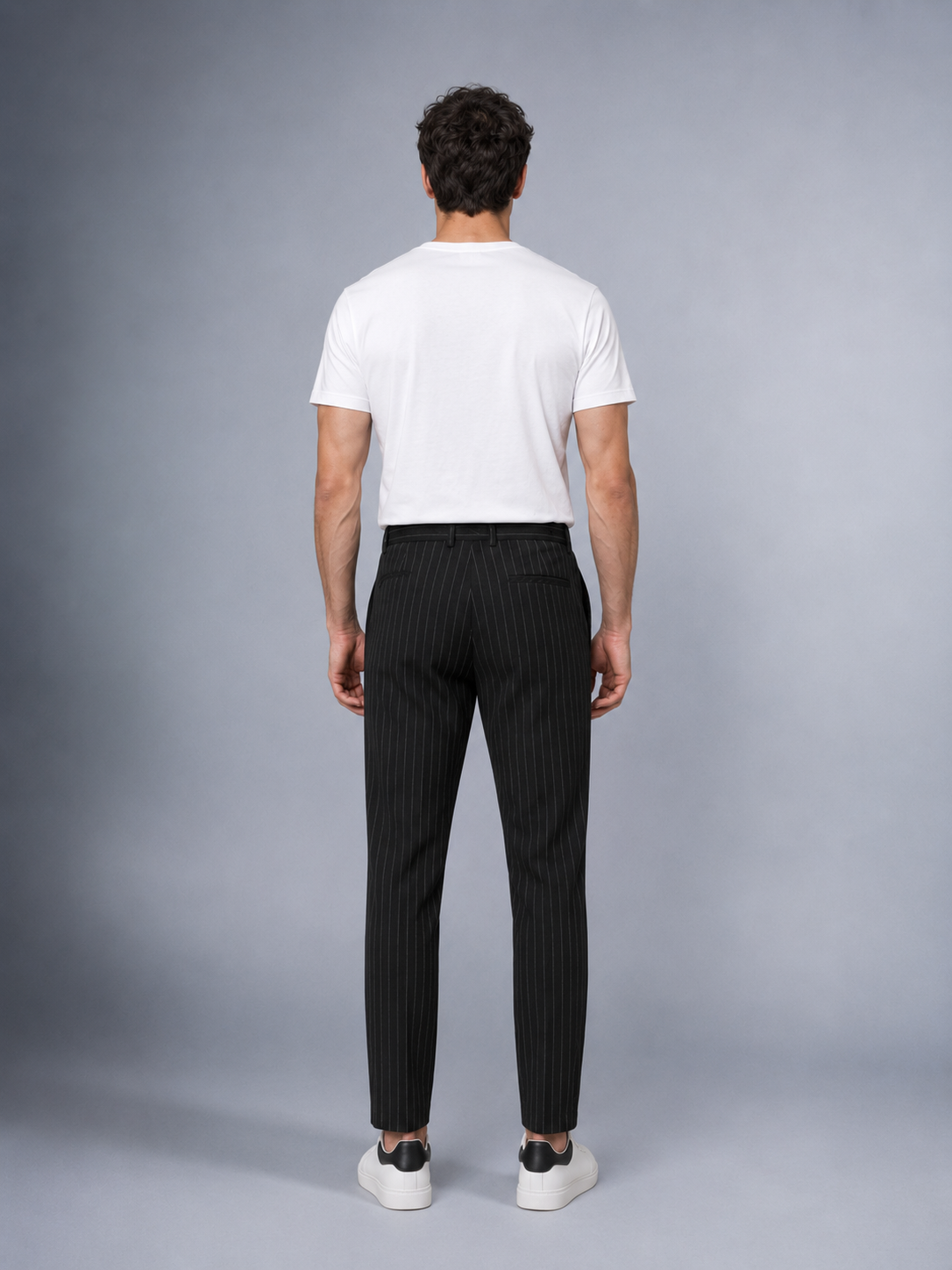 Dokuma Kumaş Çizgili Jogger  Pantolon E1101-B