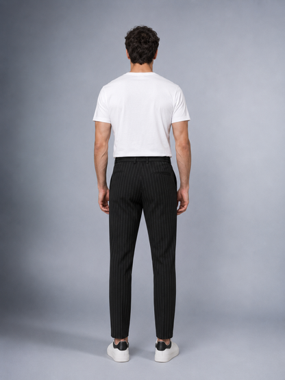 Dokuma Kumaş Çizgili Jogger  Pantolon E1101-B