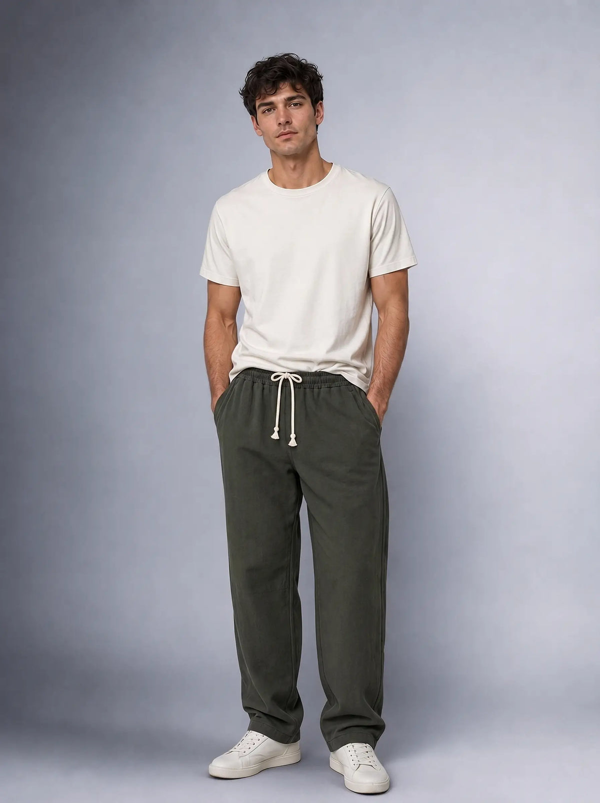 Müslin Görünümlü Baggy Pantolon Bol Kesim Rahat Günlük Pantolon (UNİSEX) (E10065)
