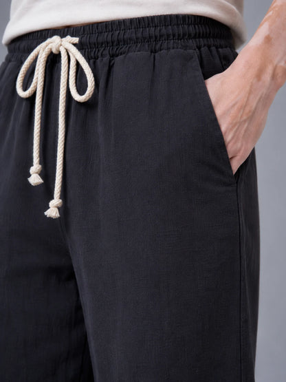  Bej Palazzo Keten Müslin Pantolon Geniş Paça Yüksek Bel E105