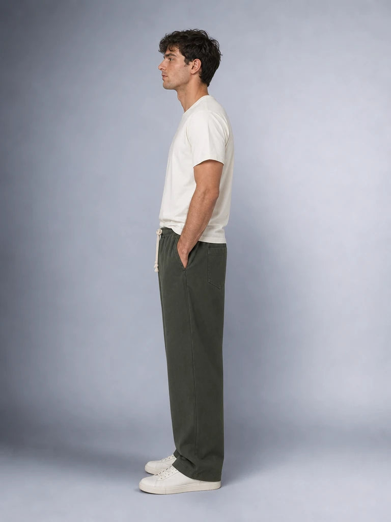 Müslin Görünümlü Baggy Pantolon Bol Kesim Rahat Günlük Pantolon (UNİSEX) (E10065)