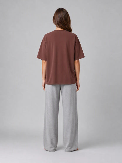 Kaliteli Modal Kumaş T-shirt Basic Oversiz Baskısız Siyah T-shirt (UNİSEX) (E0303)