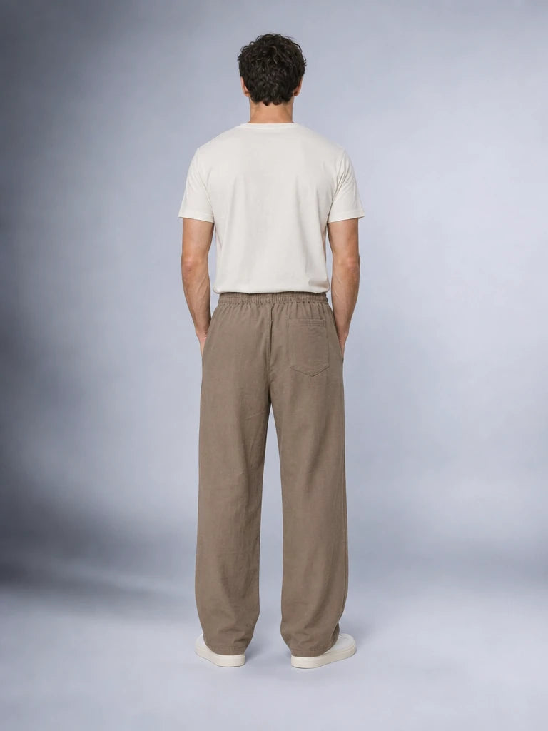 Müslin Görünümlü Baggy Pantolon Bol Kesim Rahat Günlük Pantolon (UNİSEX) (E10065)