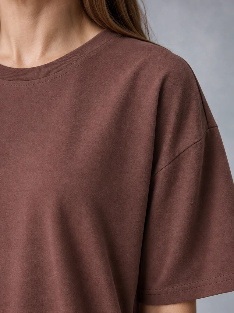 Kaliteli Modal Kumaş T-shirt Basic Oversiz Baskısız Siyah T-shirt (UNİSEX) (E0303)