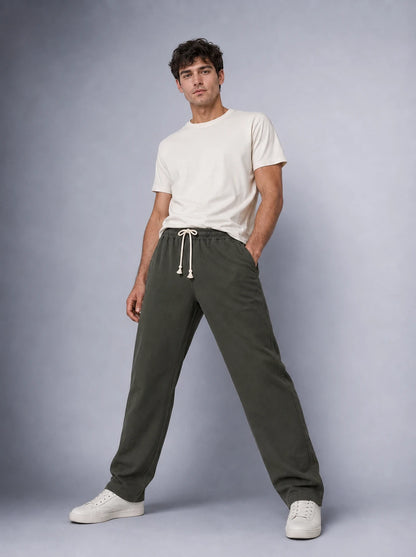 Müslin Görünümlü Baggy Pantolon Bol Kesim Rahat Günlük Pantolon (UNİSEX) (E10065)