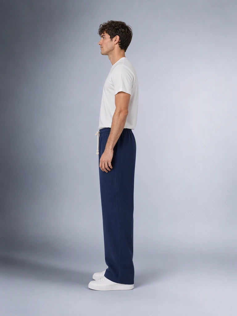 Müslin Görünümlü Baggy Pantolon Bol Kesim Rahat Günlük Pantolon (UNİSEX) (E10065)