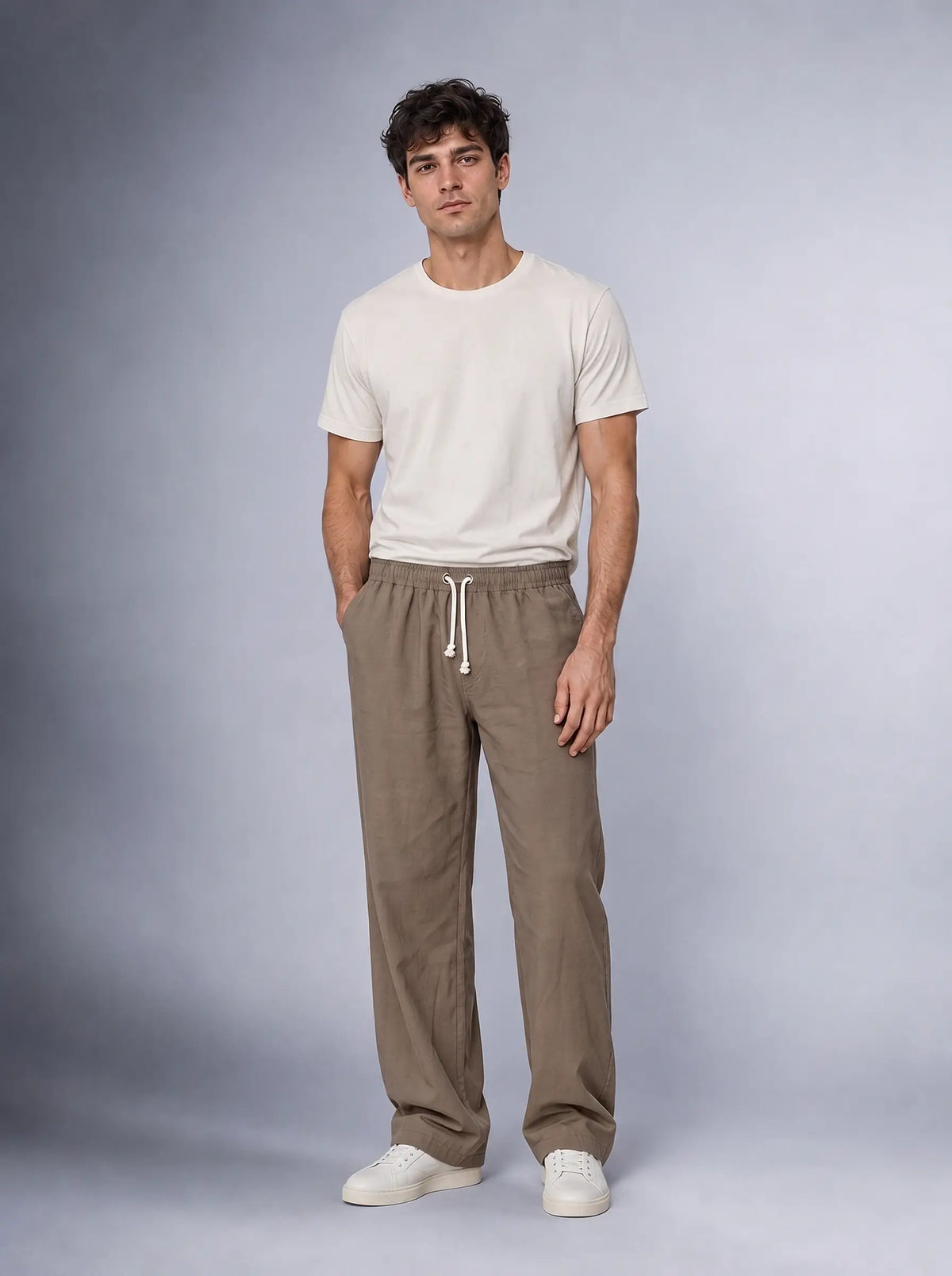 Müslin Görünümlü Baggy Pantolon Bol Kesim Rahat Günlük Pantolon (UNİSEX) (E10065)