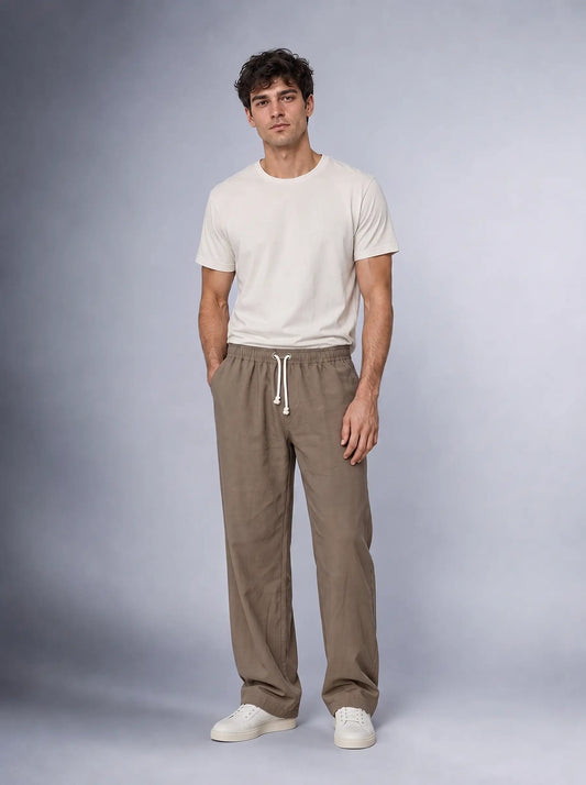 Müslin Görünümlü Baggy Pantolon Bol Kesim Rahat Günlük Pantolon (UNİSEX) (E10065)