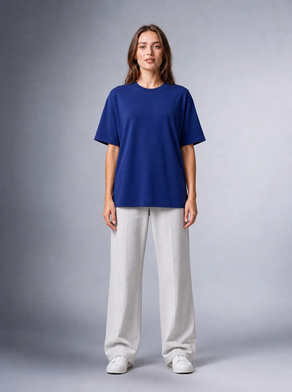 Kaliteli Modal Kumaş T-shirt Basic Oversiz Baskısız Siyah T-shirt (UNİSEX) (E0303)