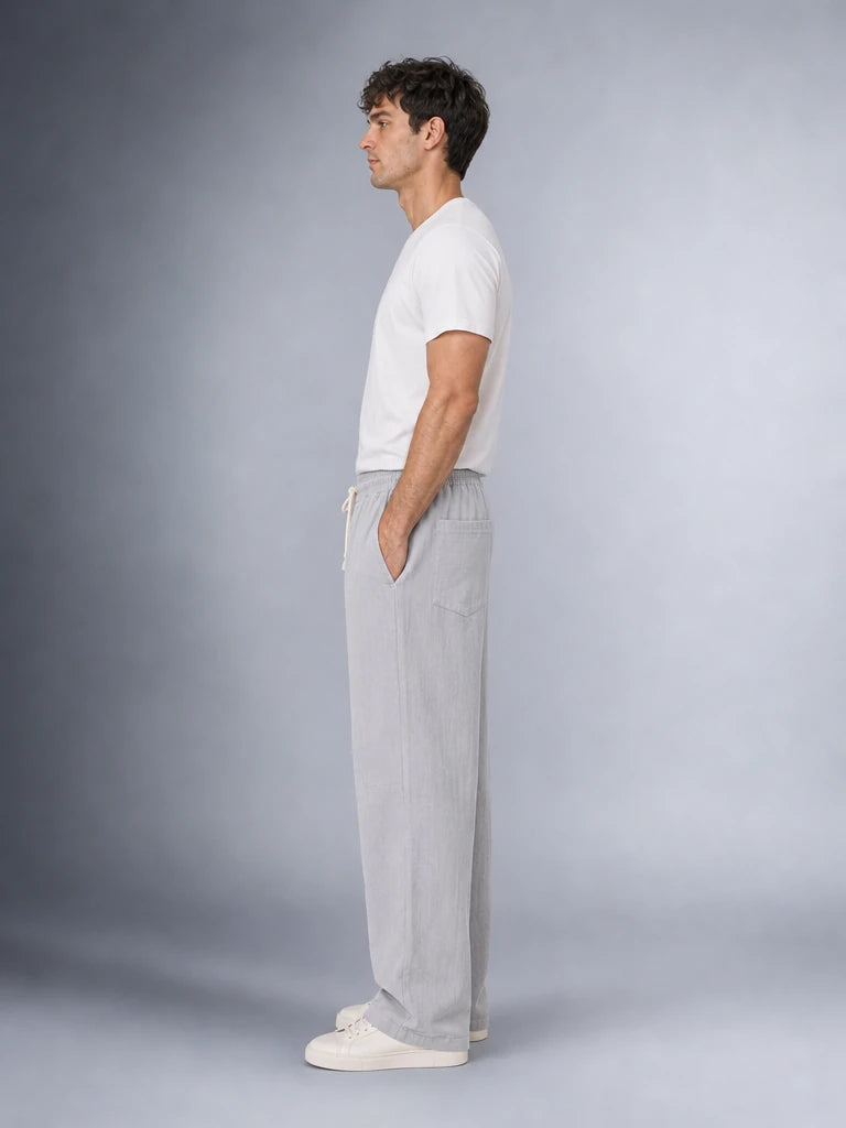 Müslin Görünümlü Baggy Pantolon Bol Kesim Rahat Günlük Pantolon (UNİSEX) (E10065)