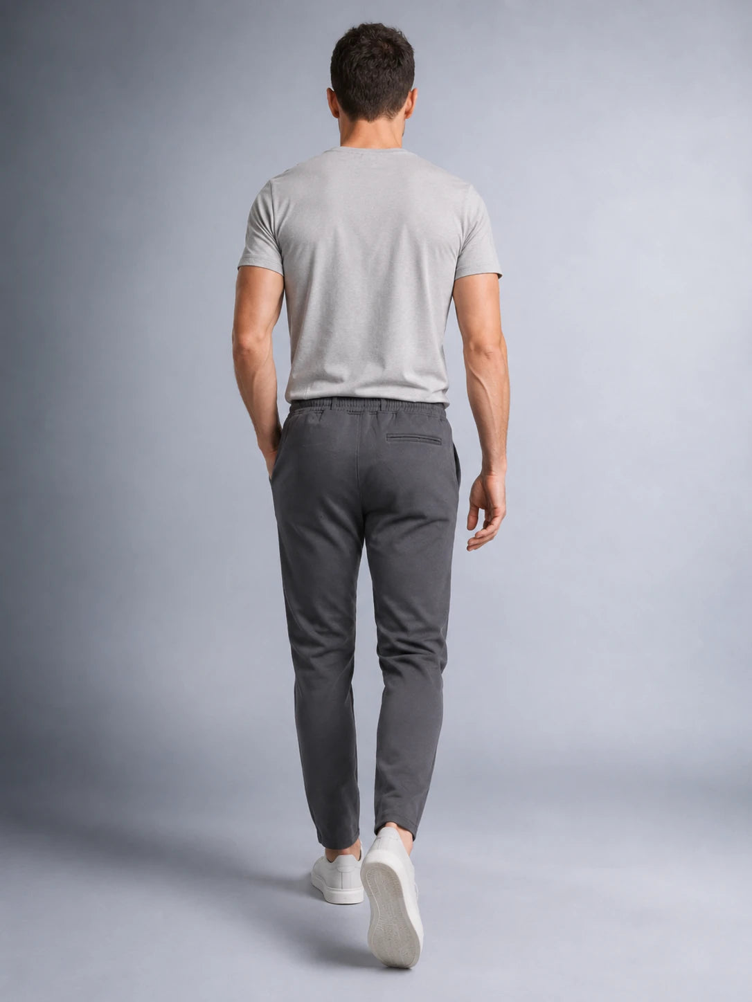 Erkek Jogger Düz Dokuma Pantolon Arka Cepli Regular Kalıp Düğmeli Fermuarlı (E1101)