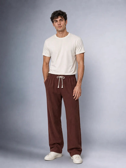 Müslin Görünümlü Baggy Pantolon Bol Kesim Rahat Günlük Pantolon (UNİSEX) (E10065)
