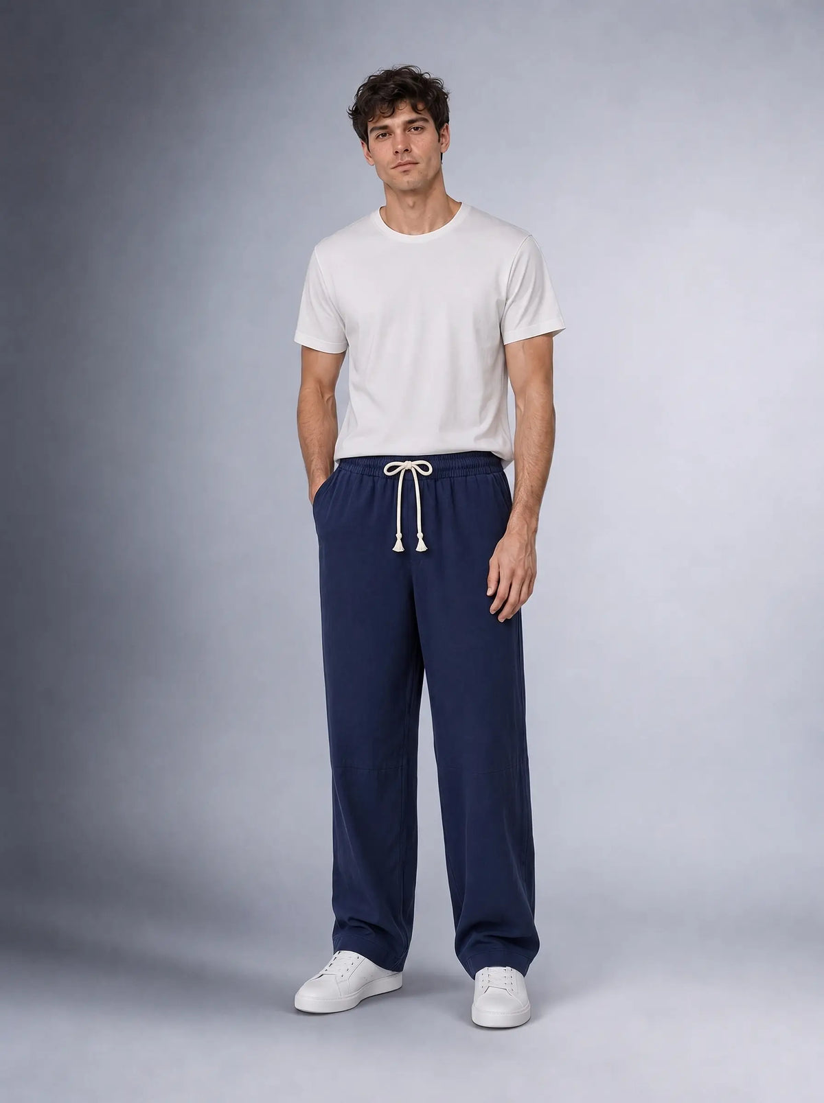 Müslin Görünümlü Baggy Pantolon Bol Kesim Rahat Günlük Pantolon (UNİSEX) (E10065)