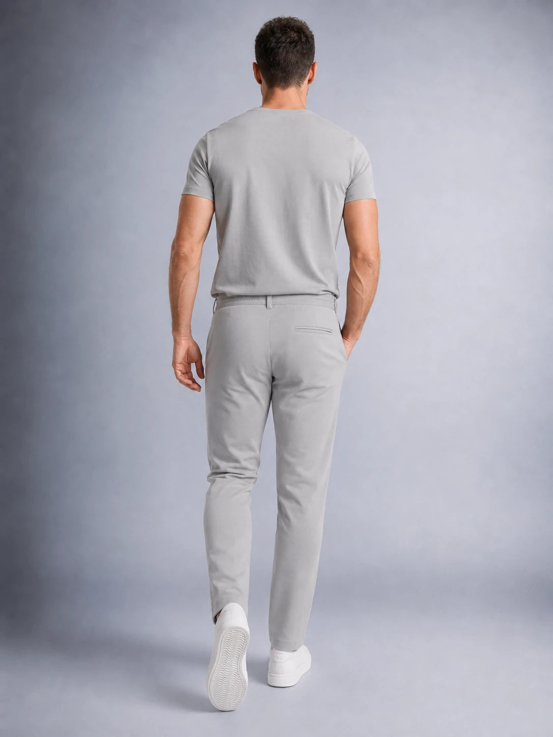 Erkek Jogger Düz Dokuma Pantolon Arka Cepli Regular Kalıp Düğmeli Fermuarlı (E1101)
