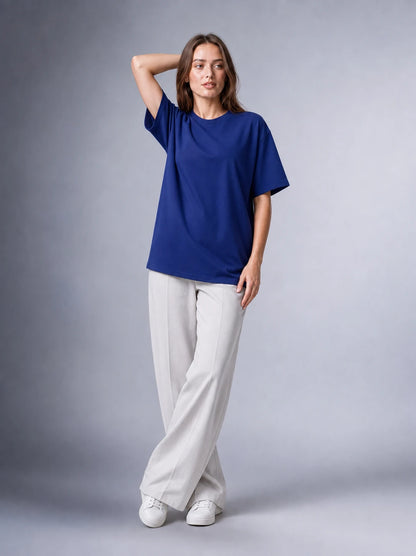 Kaliteli Modal Kumaş T-shirt Basic Oversiz Baskısız Siyah T-shirt (UNİSEX) (E0303)