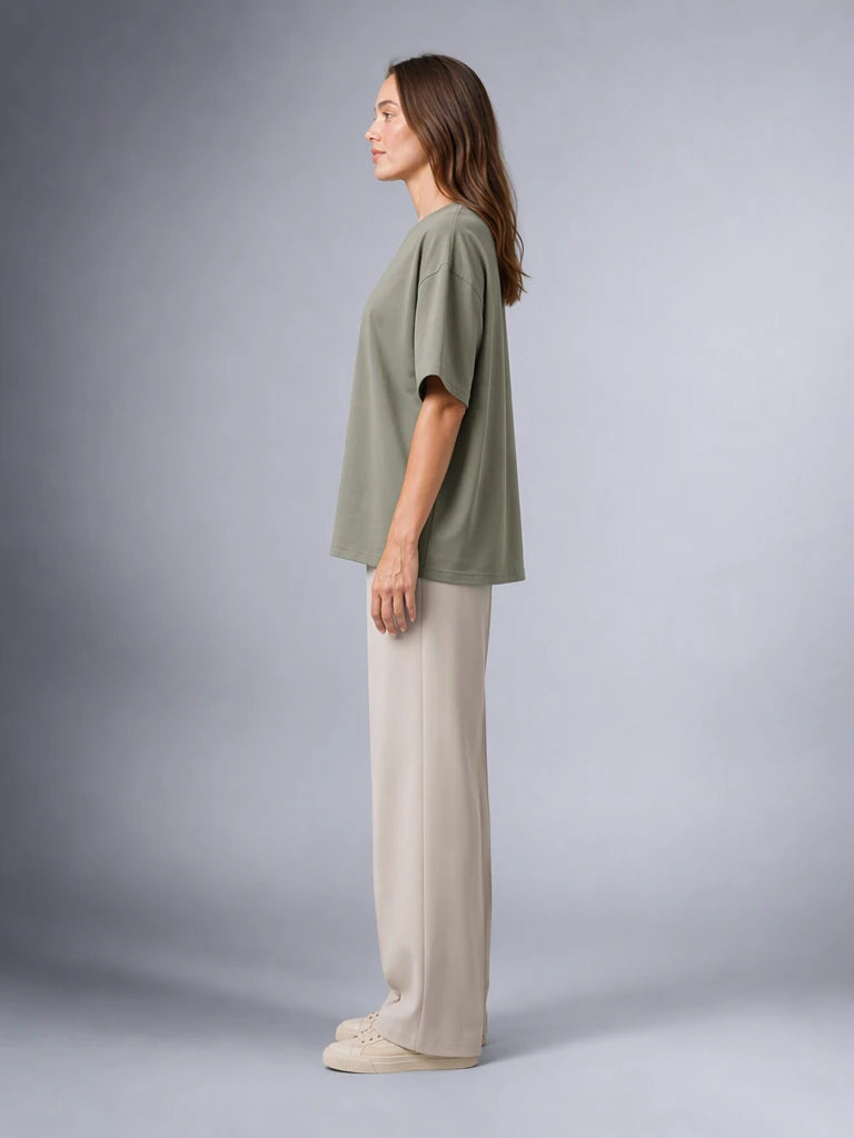 Kaliteli Modal Kumaş T-shirt Basic Oversiz Baskısız Siyah T-shirt (UNİSEX) (E0303)