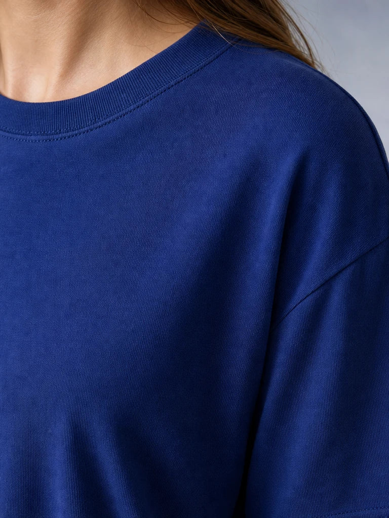 Kaliteli Modal Kumaş T-shirt Basic Oversiz Baskısız Siyah T-shirt (UNİSEX) (E0303)